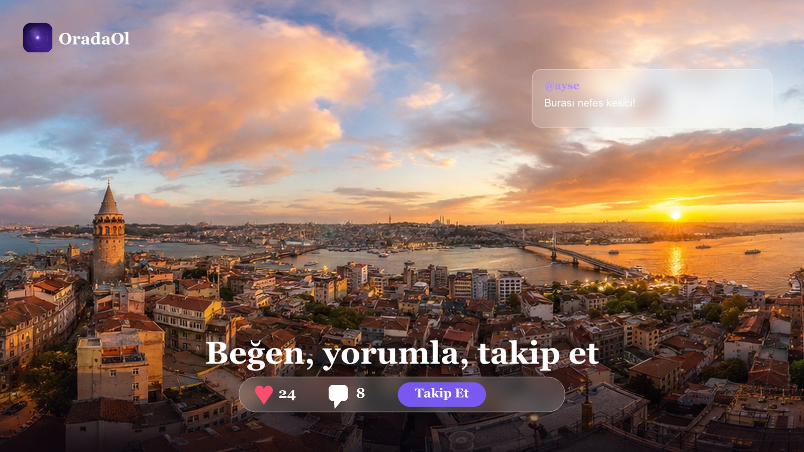 OradaOl — sosyal özellikler